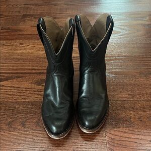 Tecovas Black Leather Western Booties